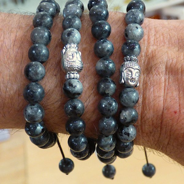 Bracelet larvikite réglable