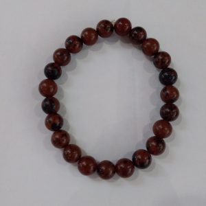 Bracelet obsidienne acajou