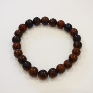 Bracelet obsidienne acajou