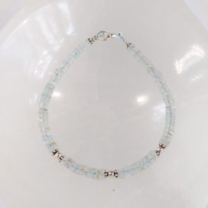Bracelet aigue marine sur câble