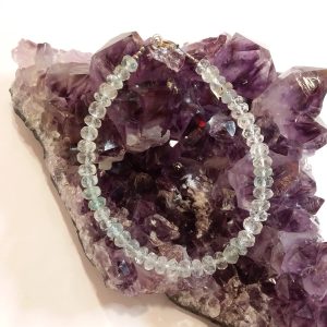 Bracelet aigue marine sur câble