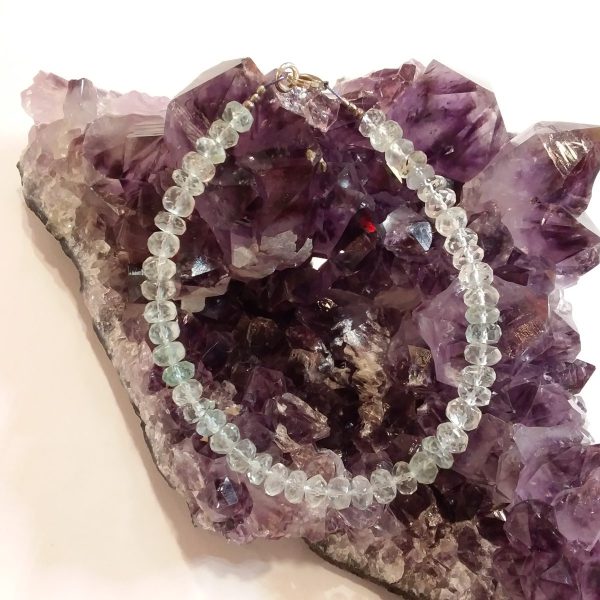 bracelet aigue marine sur câble
