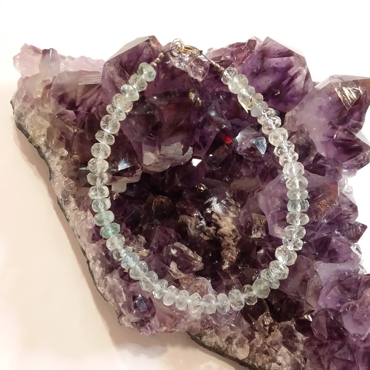 bracelet aigue marine sur câble