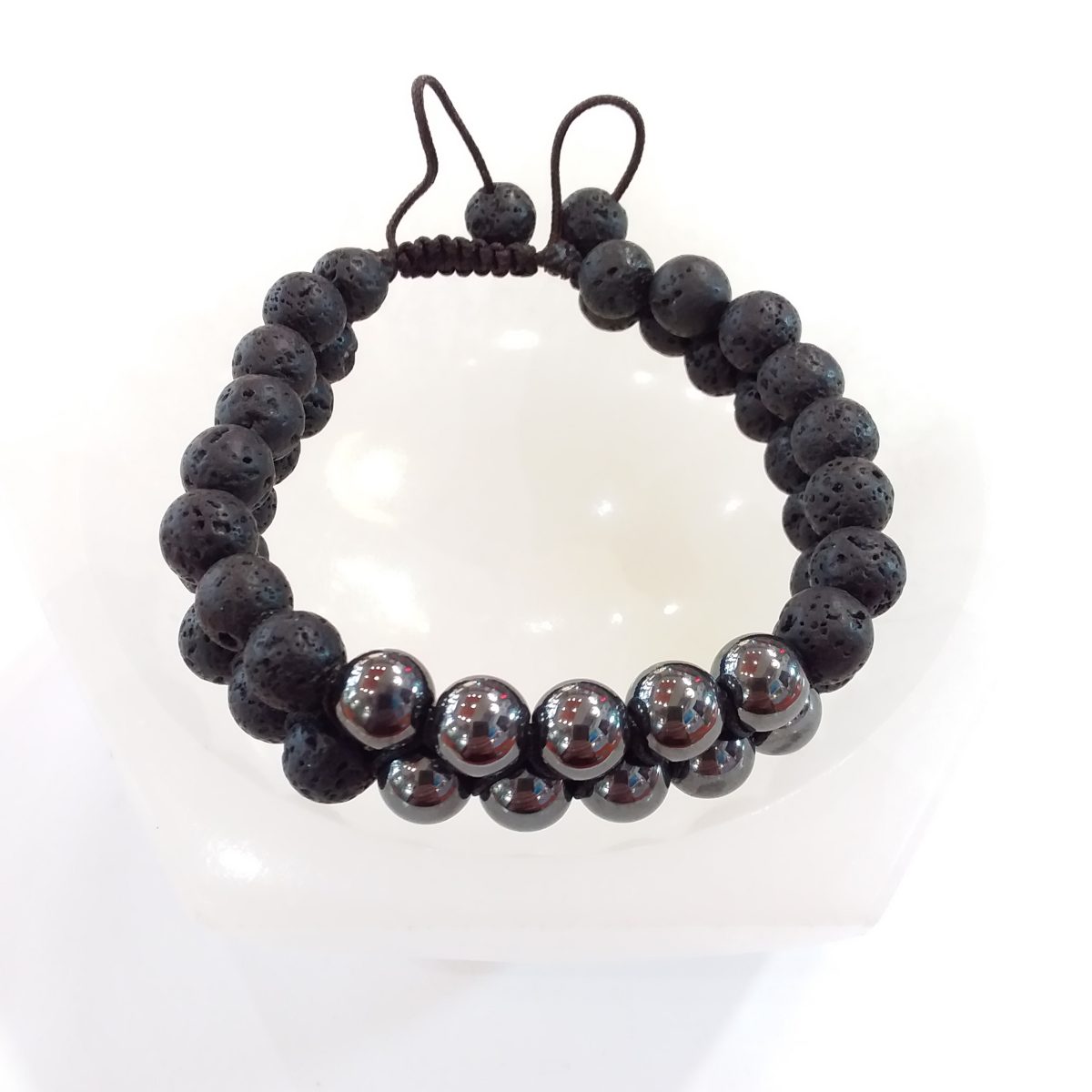 bracelet lave et hématite