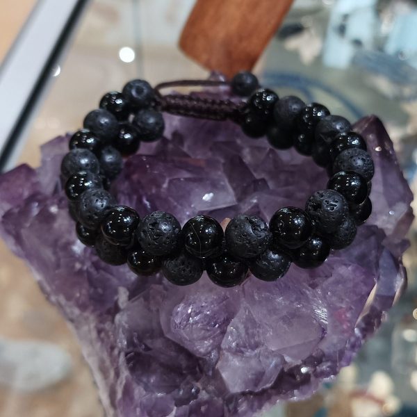 bracelet lave et onyx