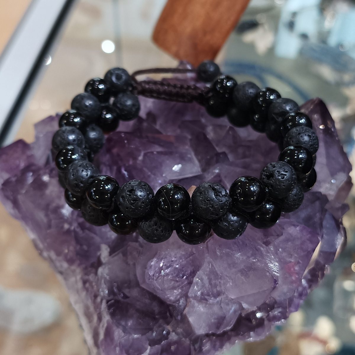 bracelet lave et onyx