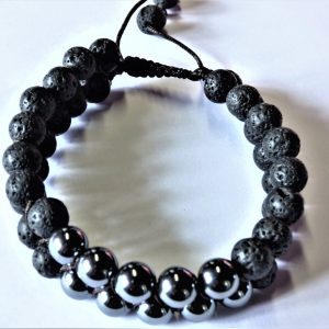Bracelet lave et hématite