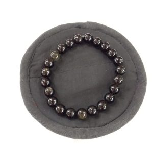 Bracelet obsidienne dorée