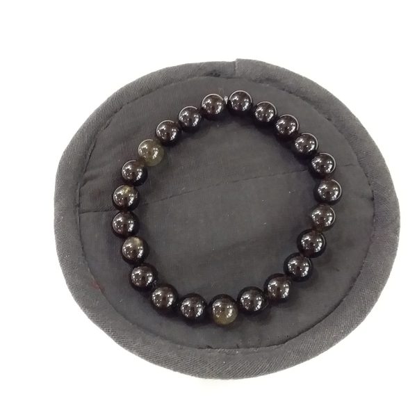 bracelet obsidienne dorée