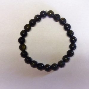 Bracelet obsidienne dorée