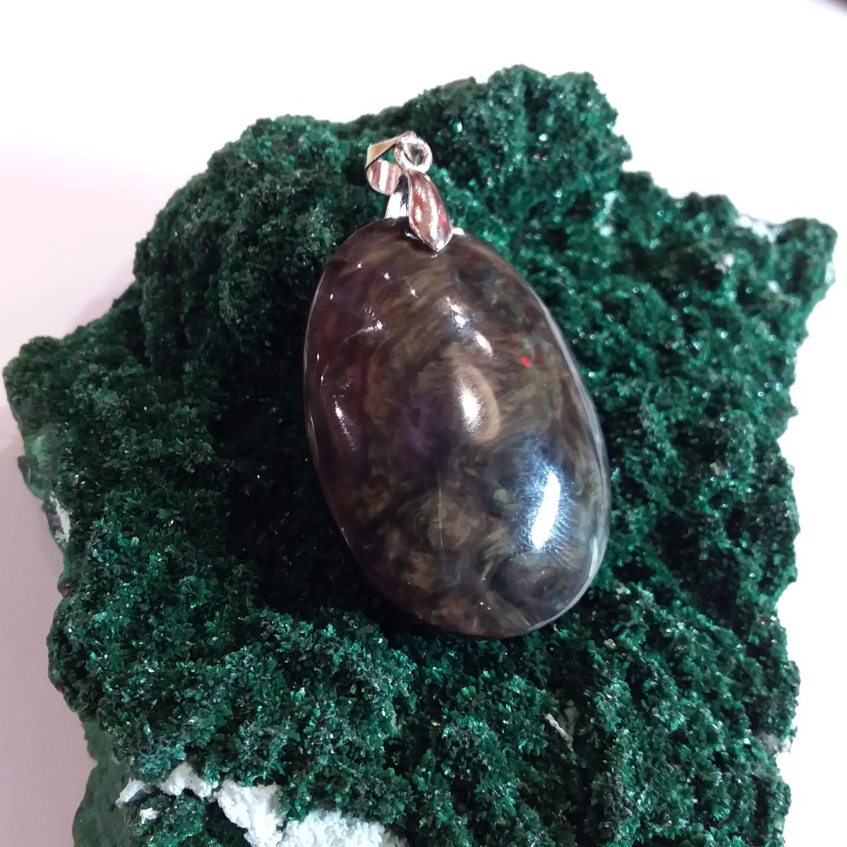pendentif obsidienne manto huichol