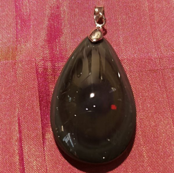 Pendentif obsidienne œil celeste