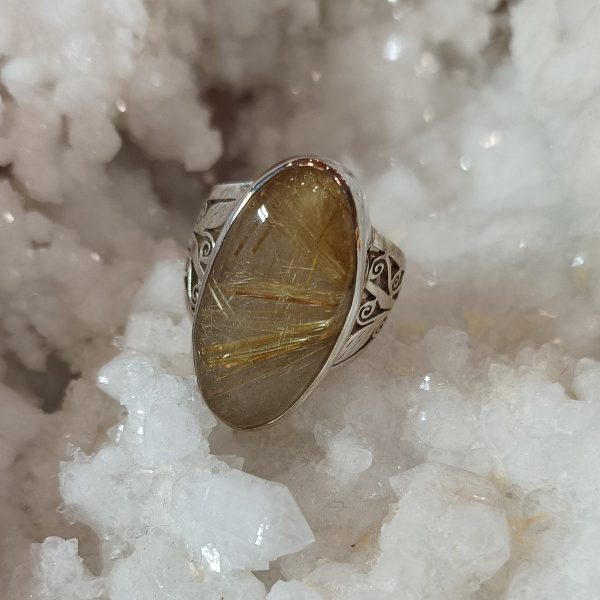 Bague quartz rutile