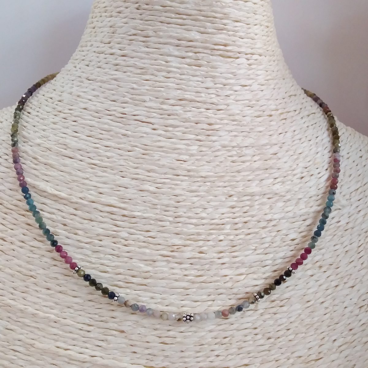 collier tourmaline multicolore