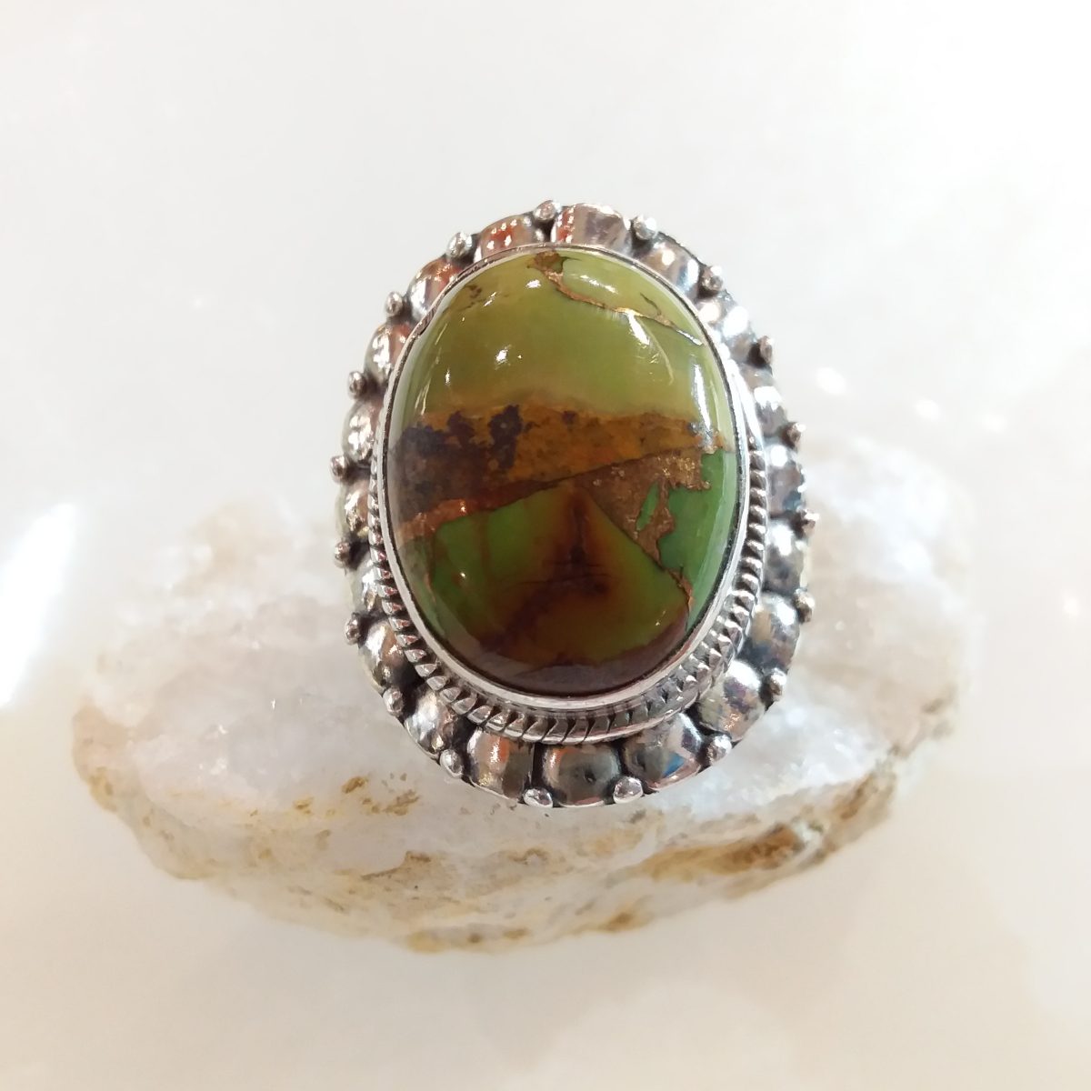 bague opale verte