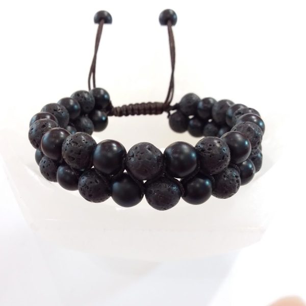 bracelet lave et onyx