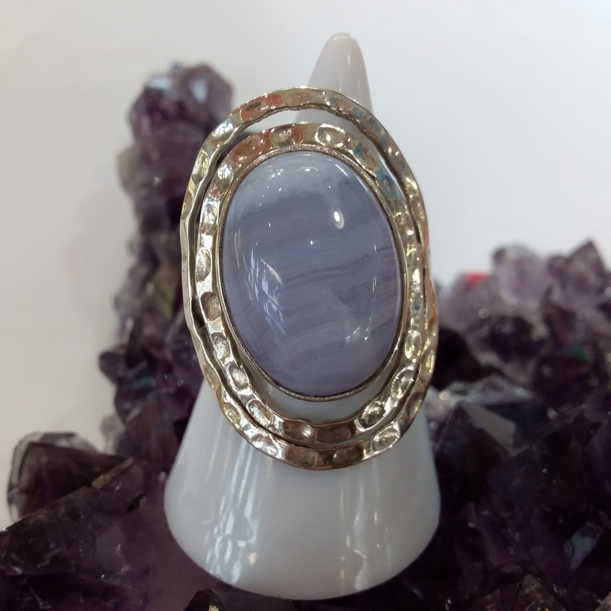 bague agate blue lace