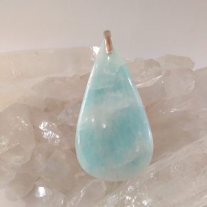 Pendentif aragonite bleue
