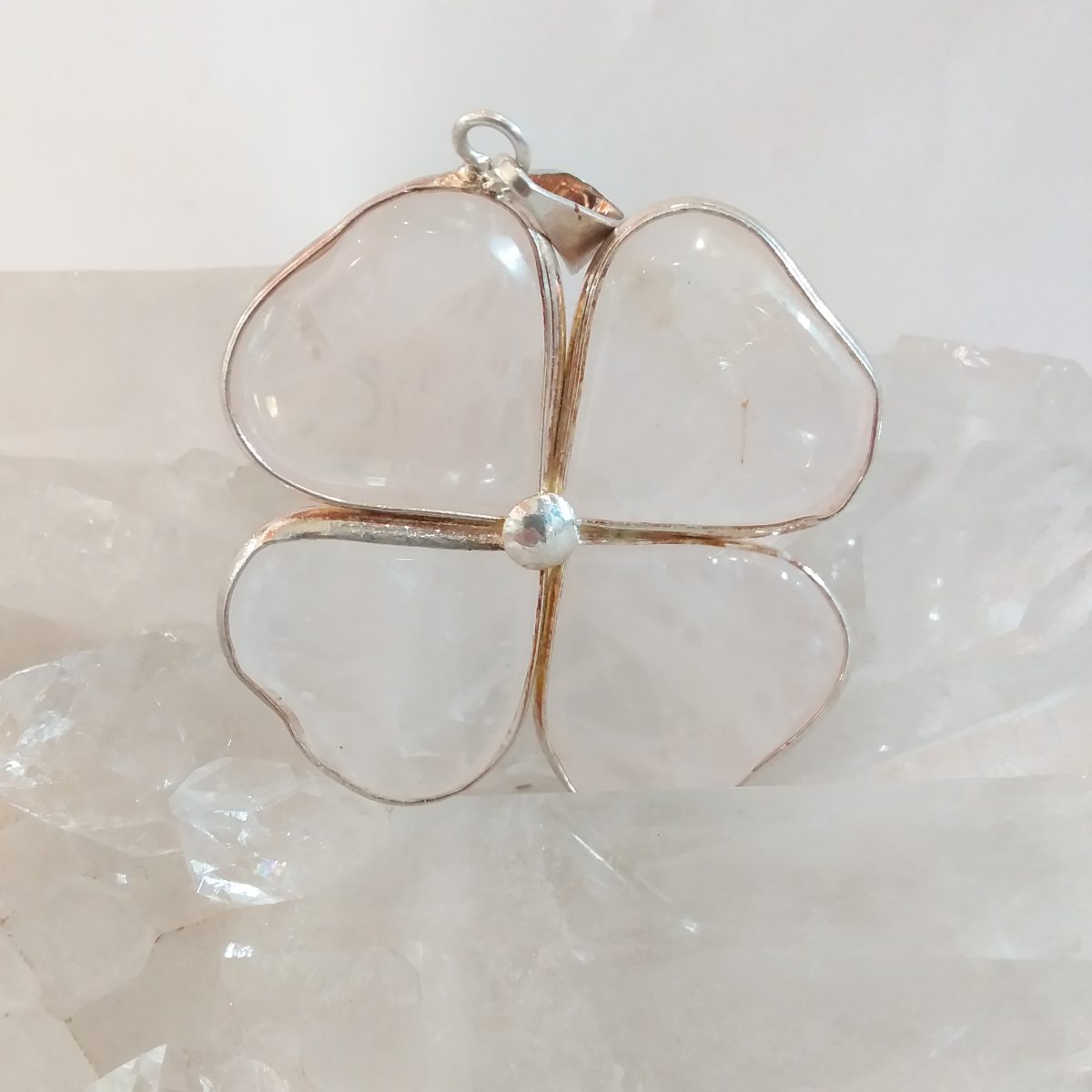 pendentif quartz rose métal