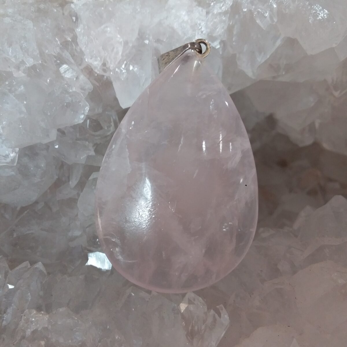 pendentif quartz rose métal