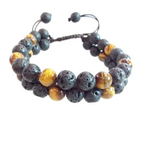 Bracelet lave et œil de tigre