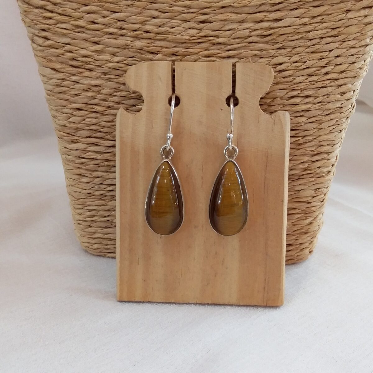 boucles d'oreilles œil de tigre