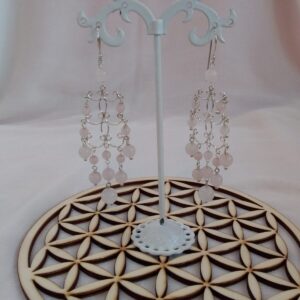 Boucles d’oreilles quartz rose