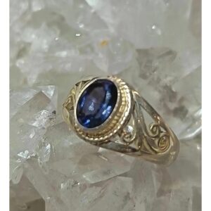 Bague spinelle bleue