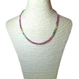 Collier saphir, émeraude et rubis