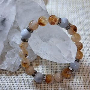 Bracelet citrine et aigue marine