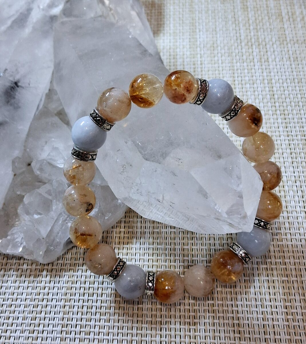 bracelet citrine aigue marine