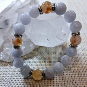 Bracelet citrine et aigue marine